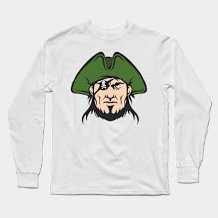 Pirate Mascot Face Long Sleeve T-Shirt